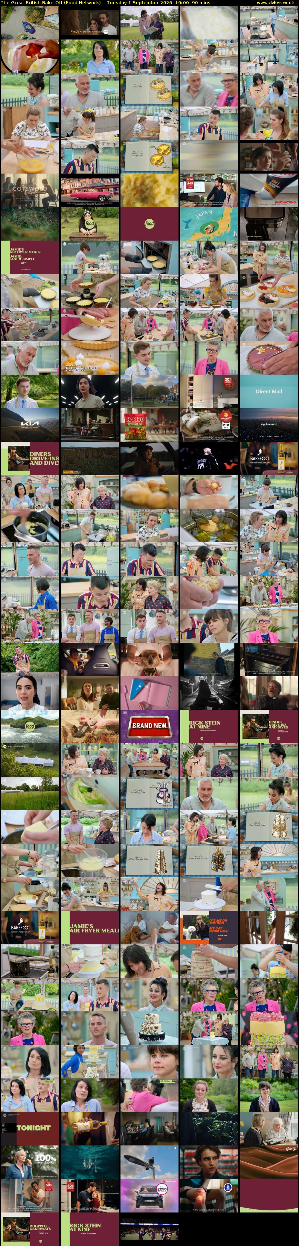 The Great British Bake-Off (Food Network) Tuesday 1 September 2026 19:00 - 20:30