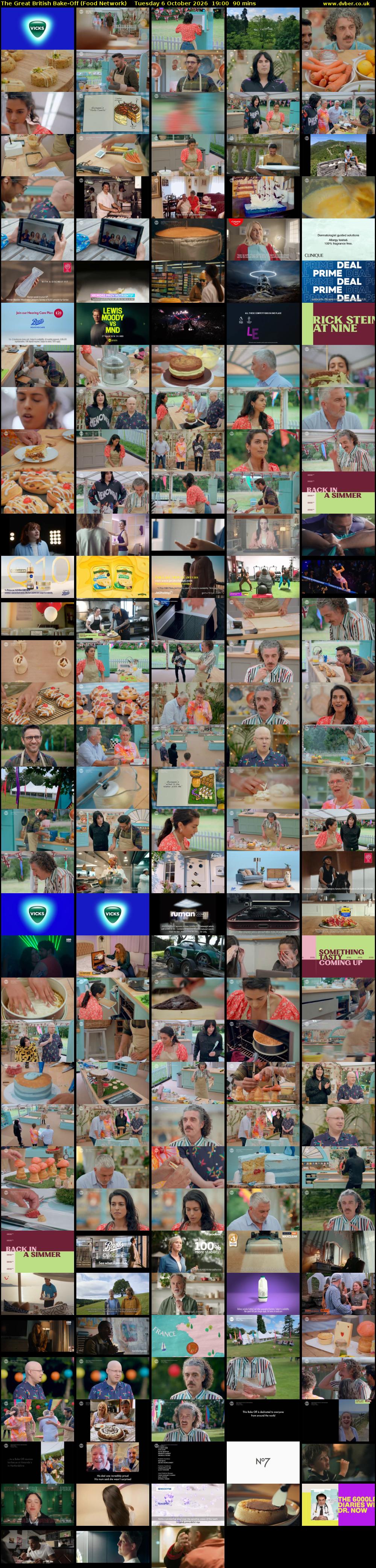 The Great British Bake-Off (Food Network) Tuesday 6 October 2026 19:00 - 20:30