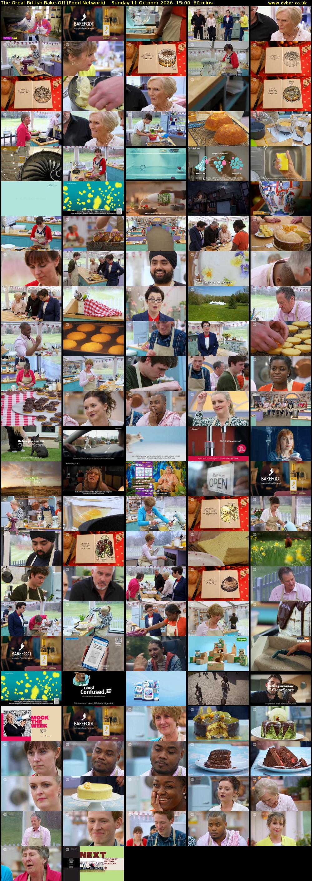 The Great British Bake-Off (Food Network) Sunday 11 October 2026 15:00 - 16:00