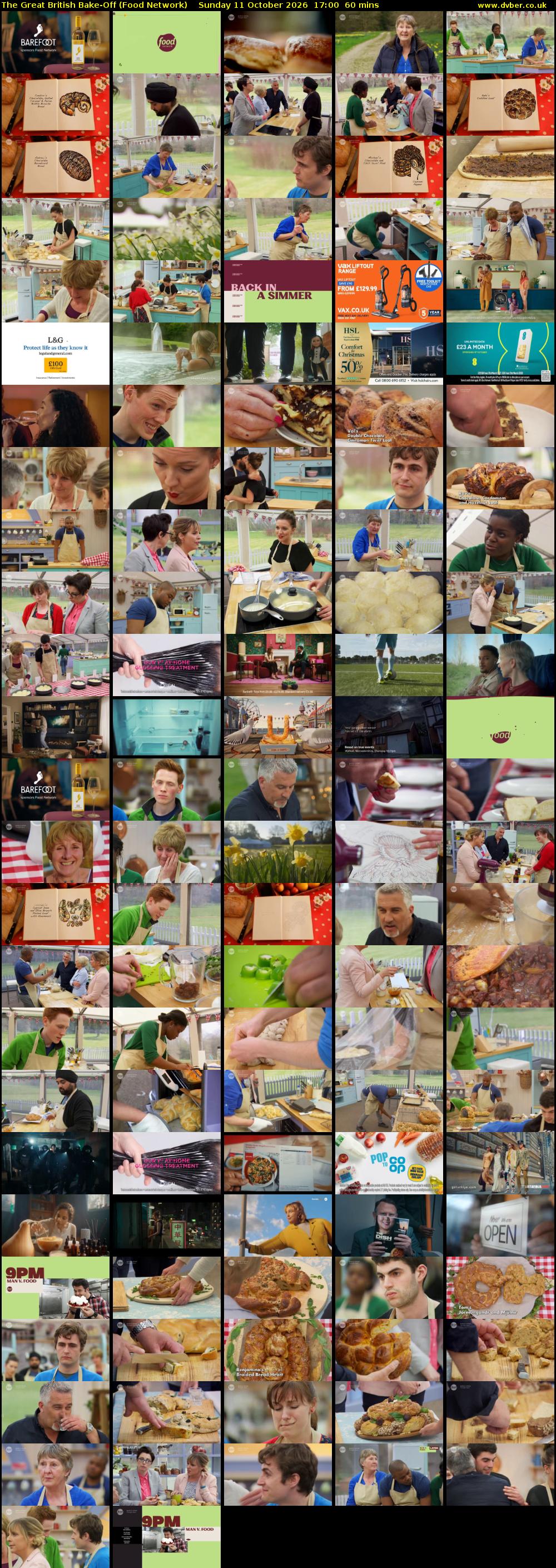 The Great British Bake-Off (Food Network) Sunday 11 October 2026 17:00 - 18:00