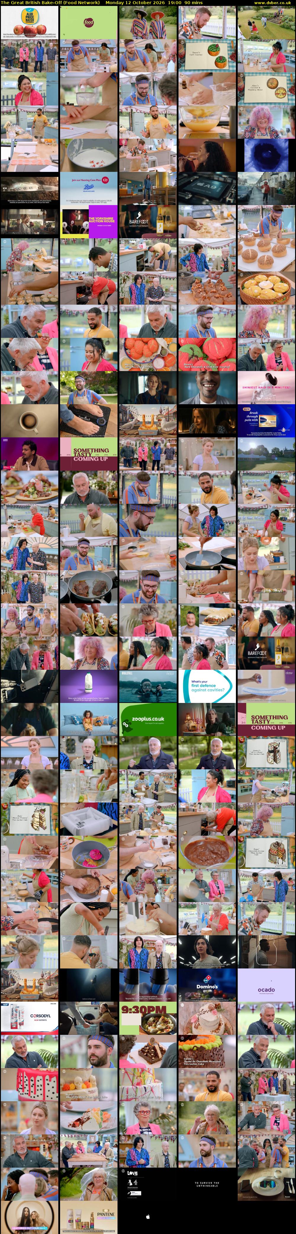 The Great British Bake-Off (Food Network) Monday 12 October 2026 19:00 - 20:30