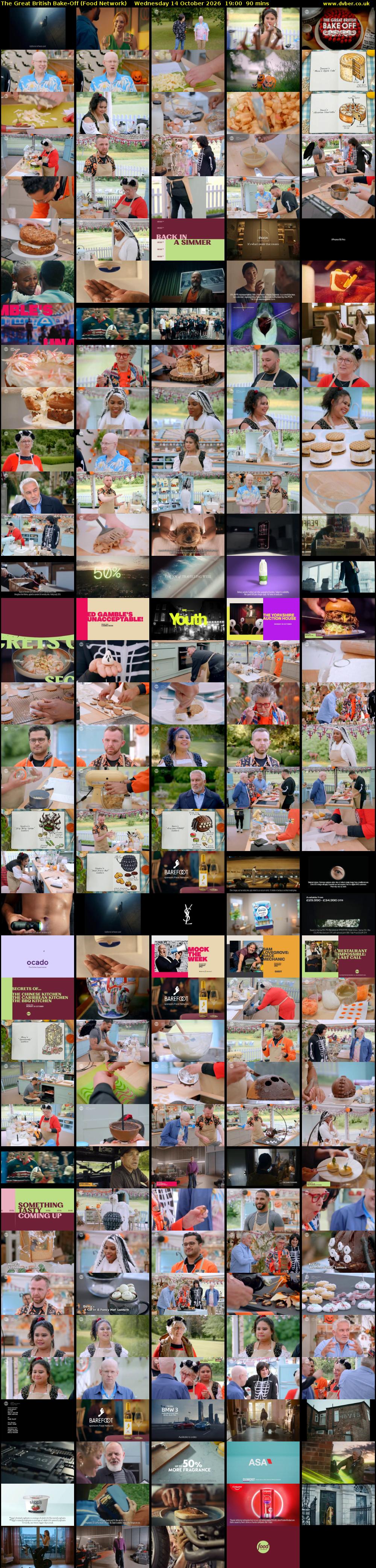 The Great British Bake-Off (Food Network) Wednesday 14 October 2026 19:00 - 20:30