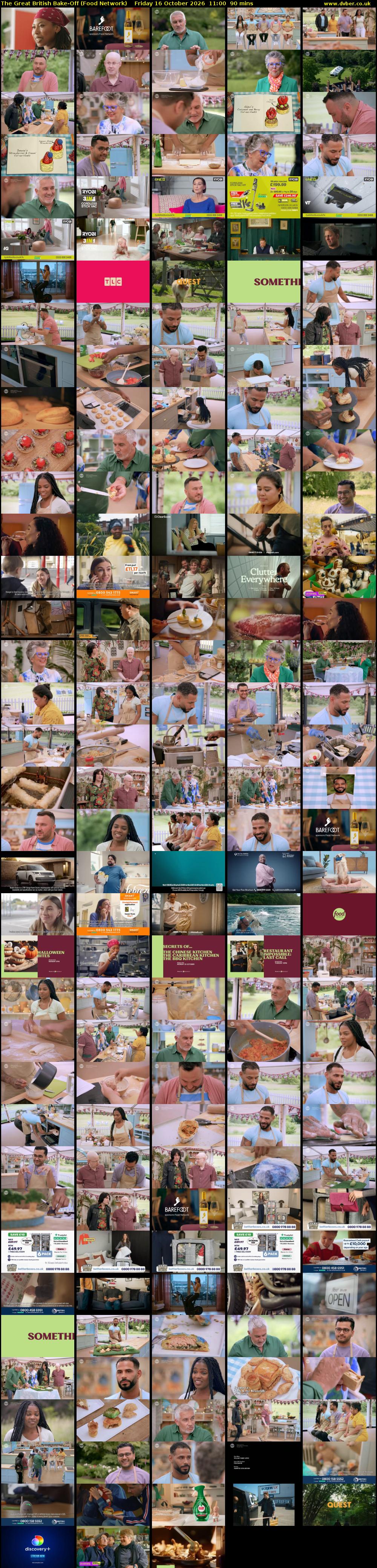 The Great British Bake-Off (Food Network) Friday 16 October 2026 11:00 - 12:30