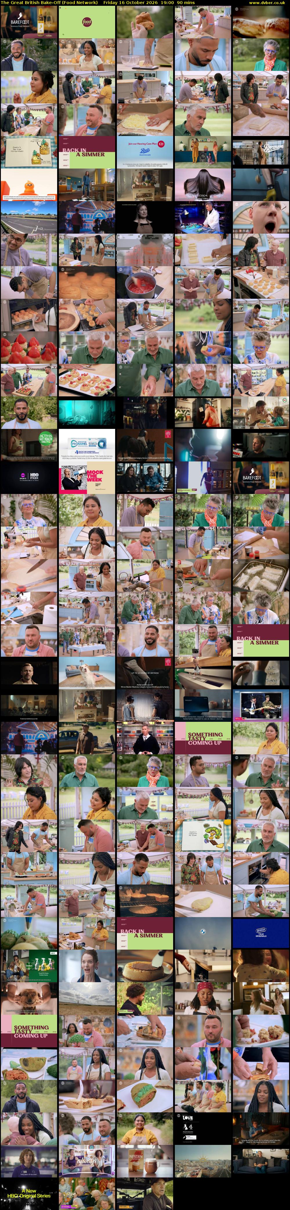 The Great British Bake-Off (Food Network) Friday 16 October 2026 19:00 - 20:30