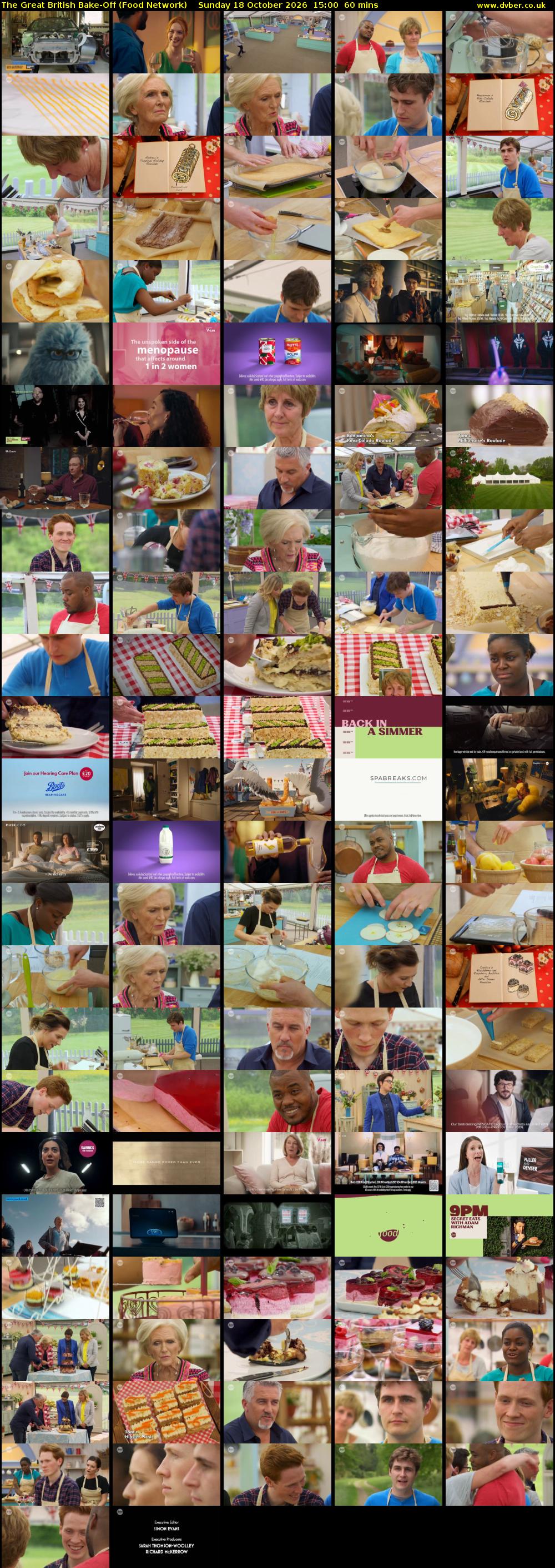 The Great British Bake-Off (Food Network) Sunday 18 October 2026 15:00 - 16:00