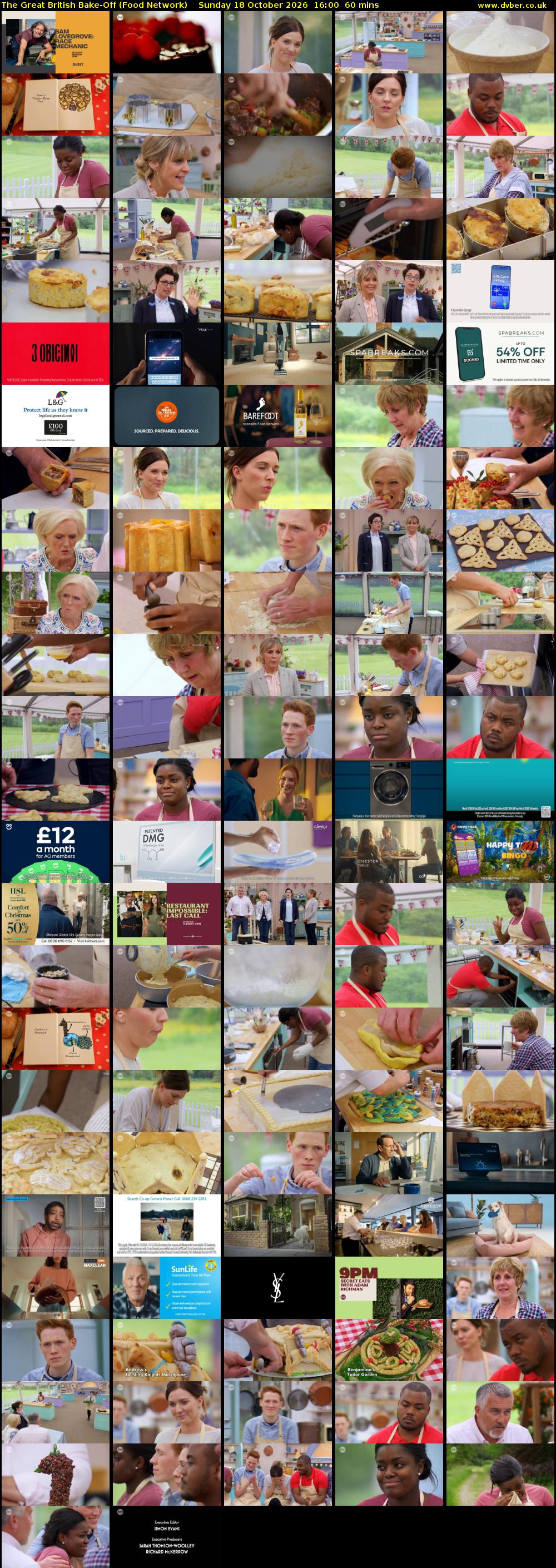 The Great British Bake-Off (Food Network) Sunday 18 October 2026 16:00 - 17:00