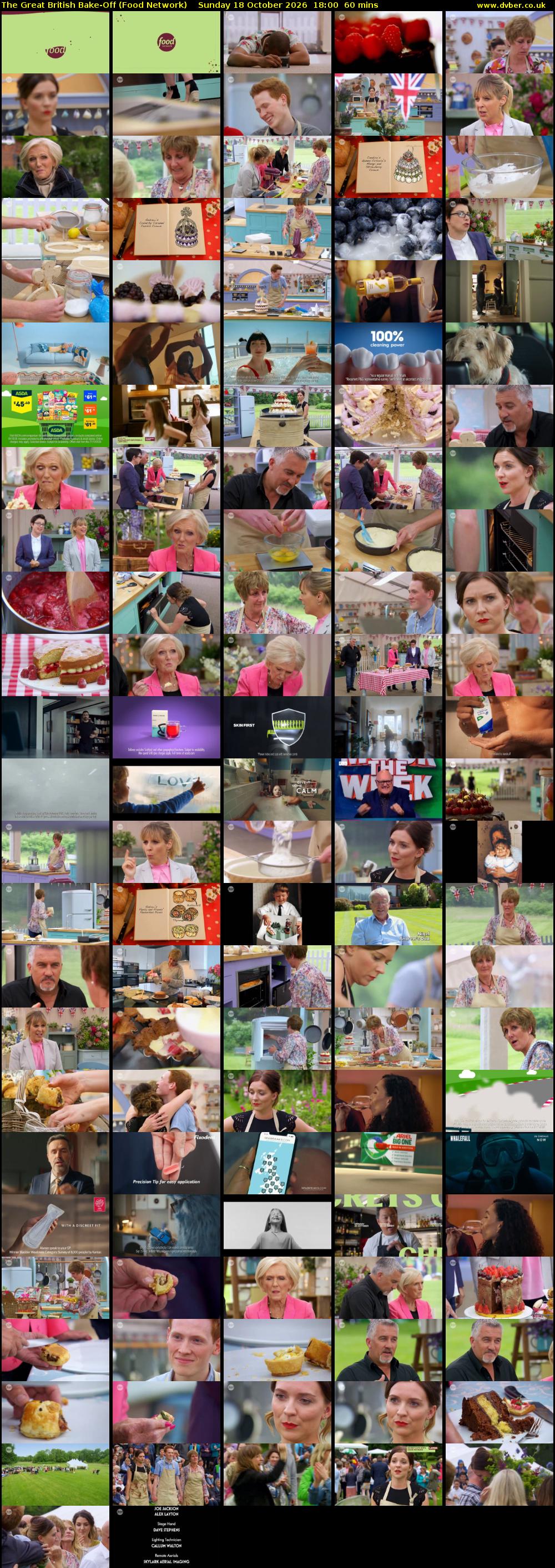 The Great British Bake-Off (Food Network) Sunday 18 October 2026 18:00 - 19:00