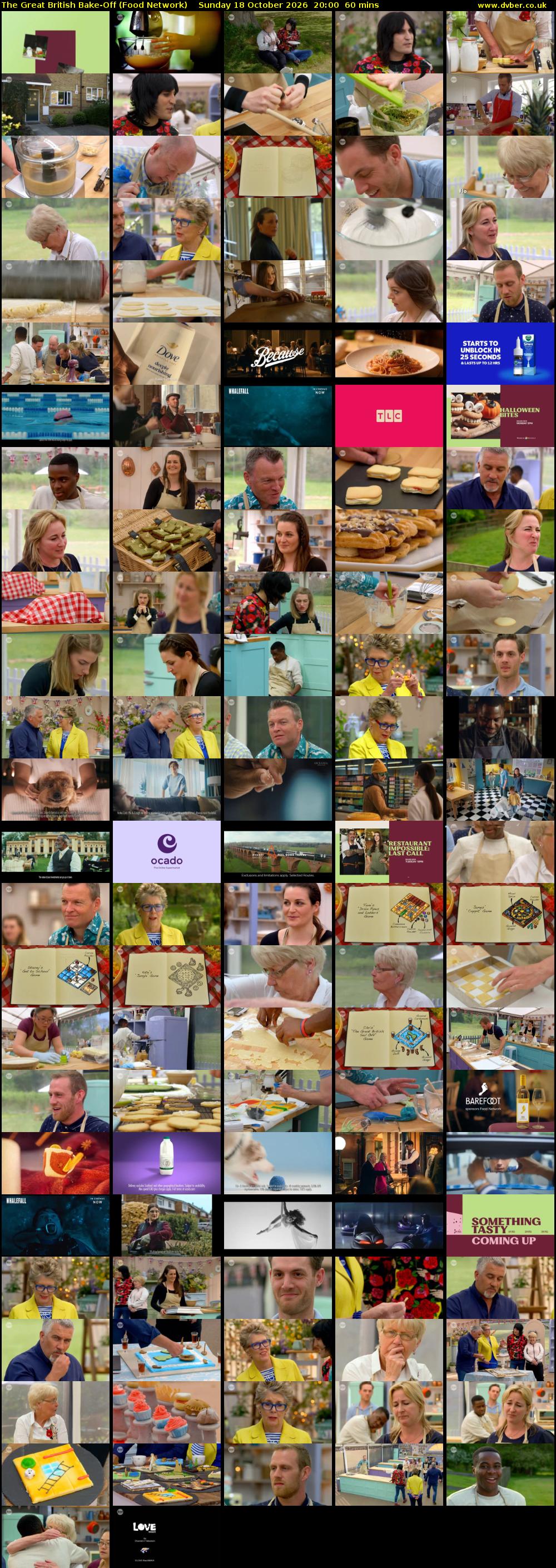 The Great British Bake-Off (Food Network) Sunday 18 October 2026 20:00 - 21:00