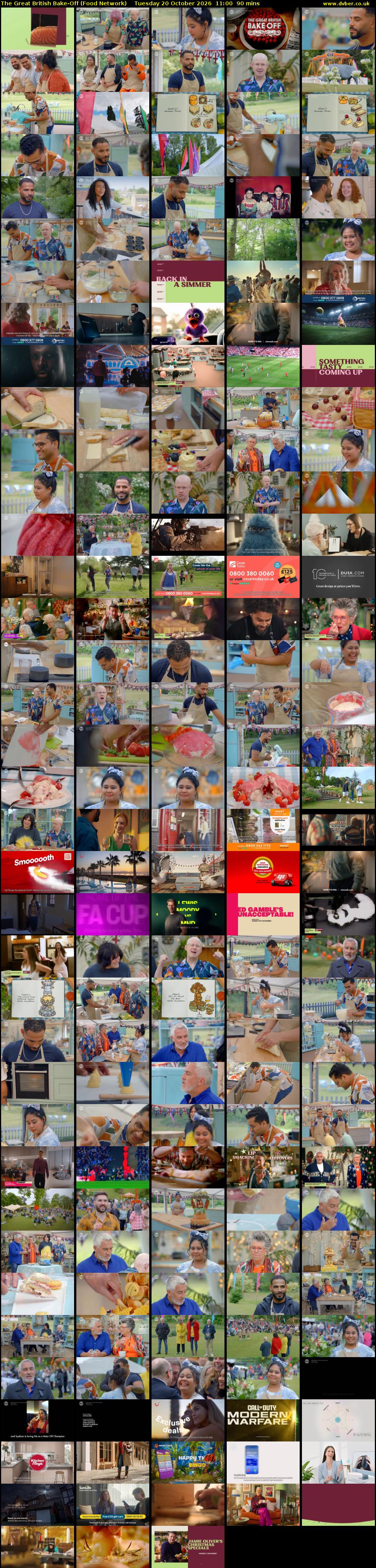 The Great British Bake-Off (Food Network) Tuesday 20 October 2026 11:00 - 12:30