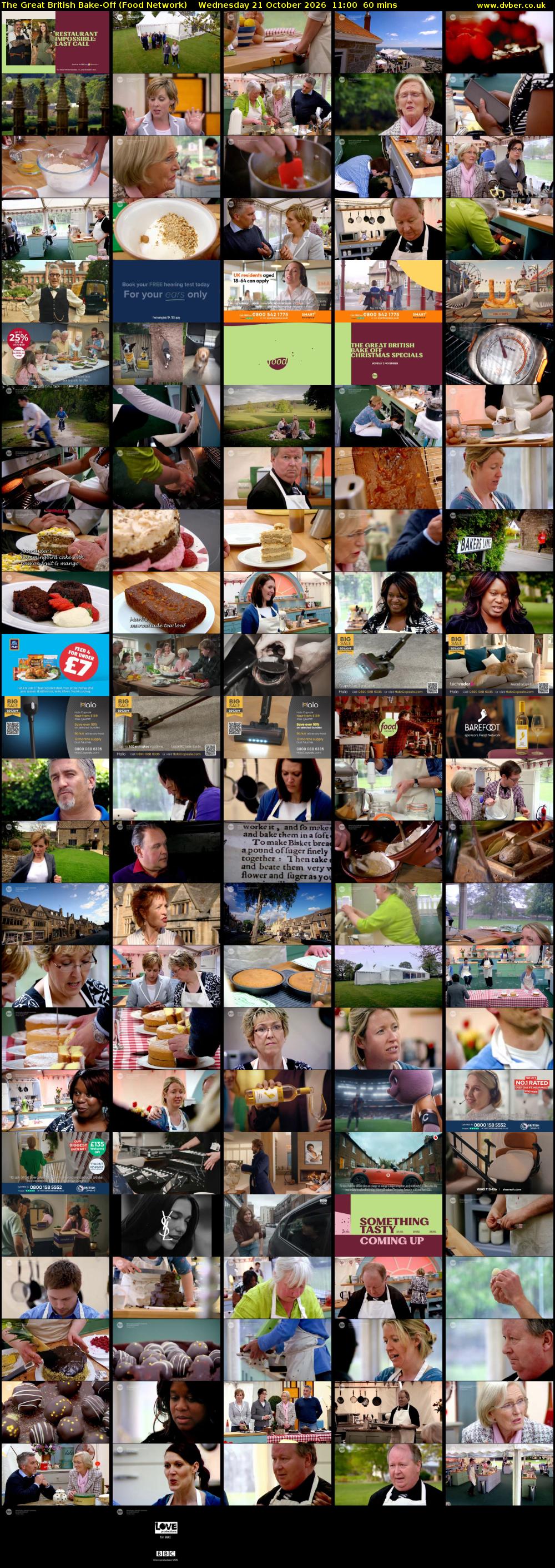 The Great British Bake-Off (Food Network) Wednesday 21 October 2026 11:00 - 12:00