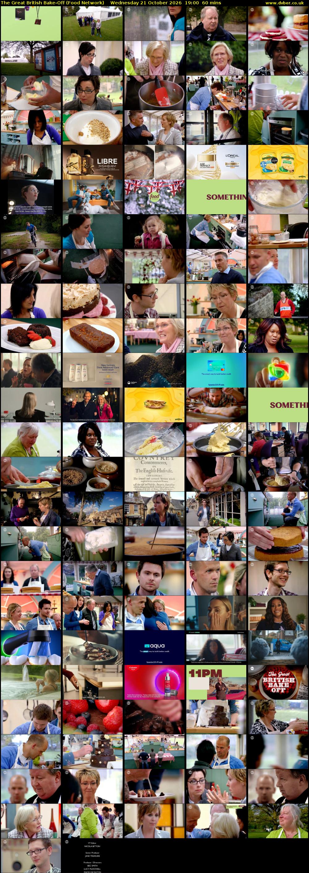 The Great British Bake-Off (Food Network) Wednesday 21 October 2026 19:00 - 20:00
