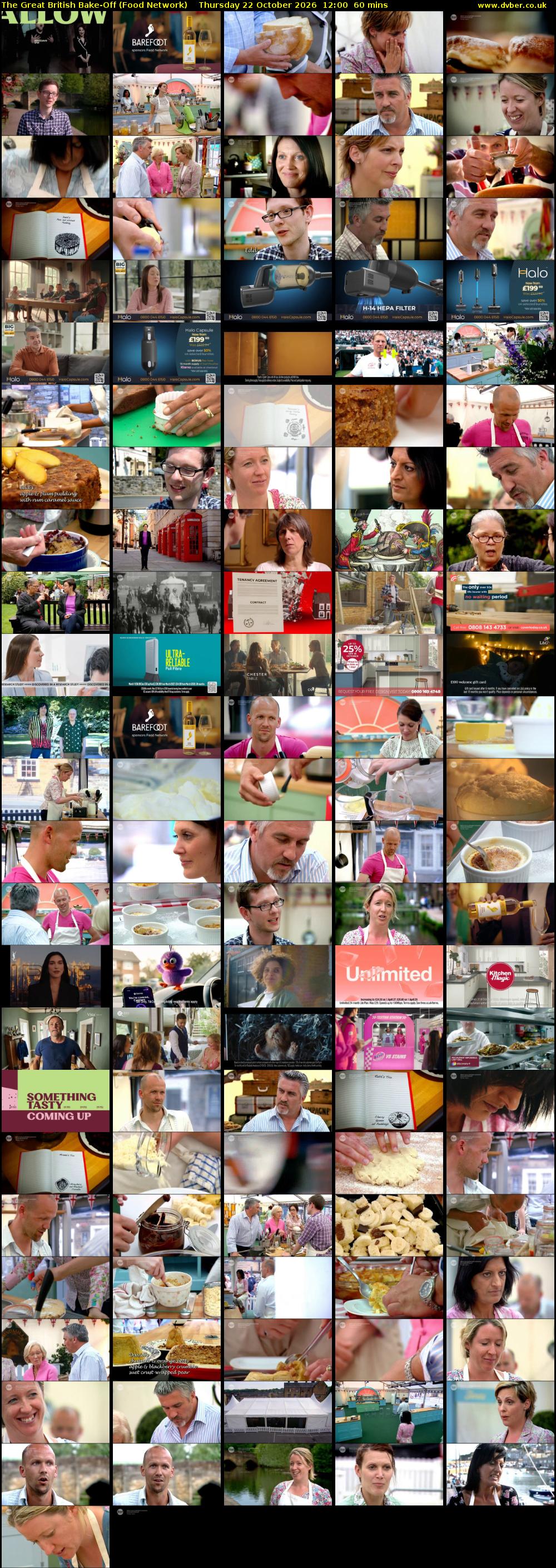 The Great British Bake-Off (Food Network) Thursday 22 October 2026 12:00 - 13:00