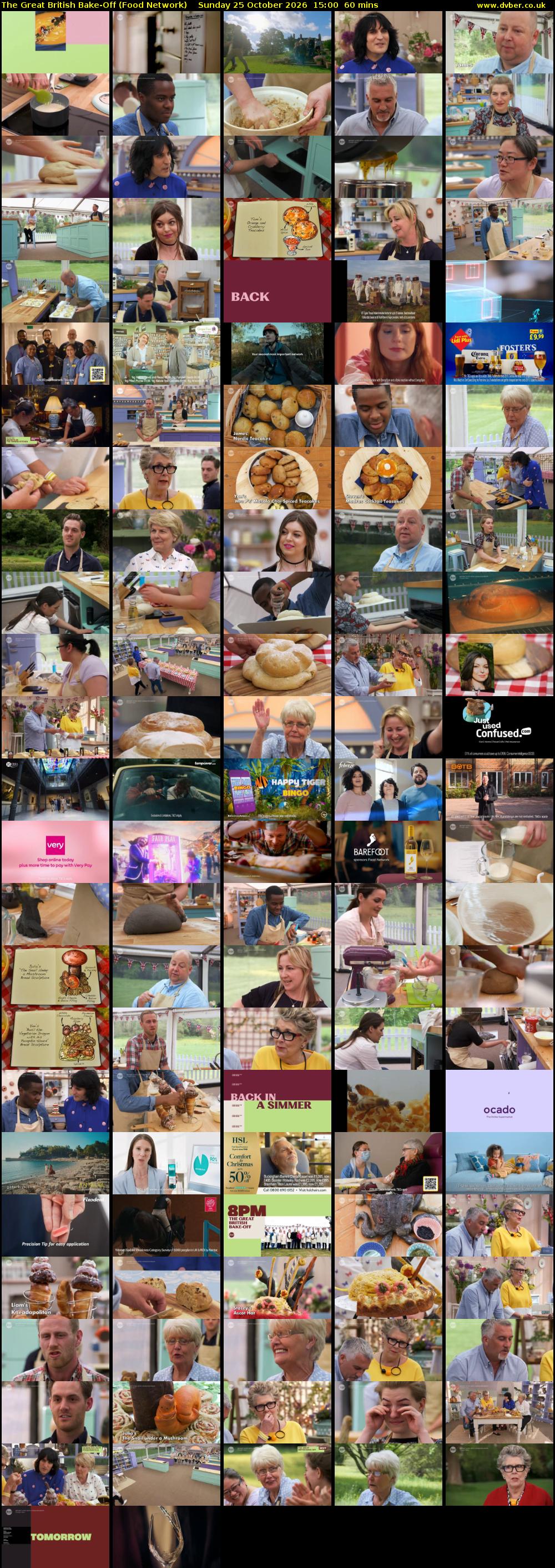The Great British Bake-Off (Food Network) Sunday 25 October 2026 15:00 - 16:00