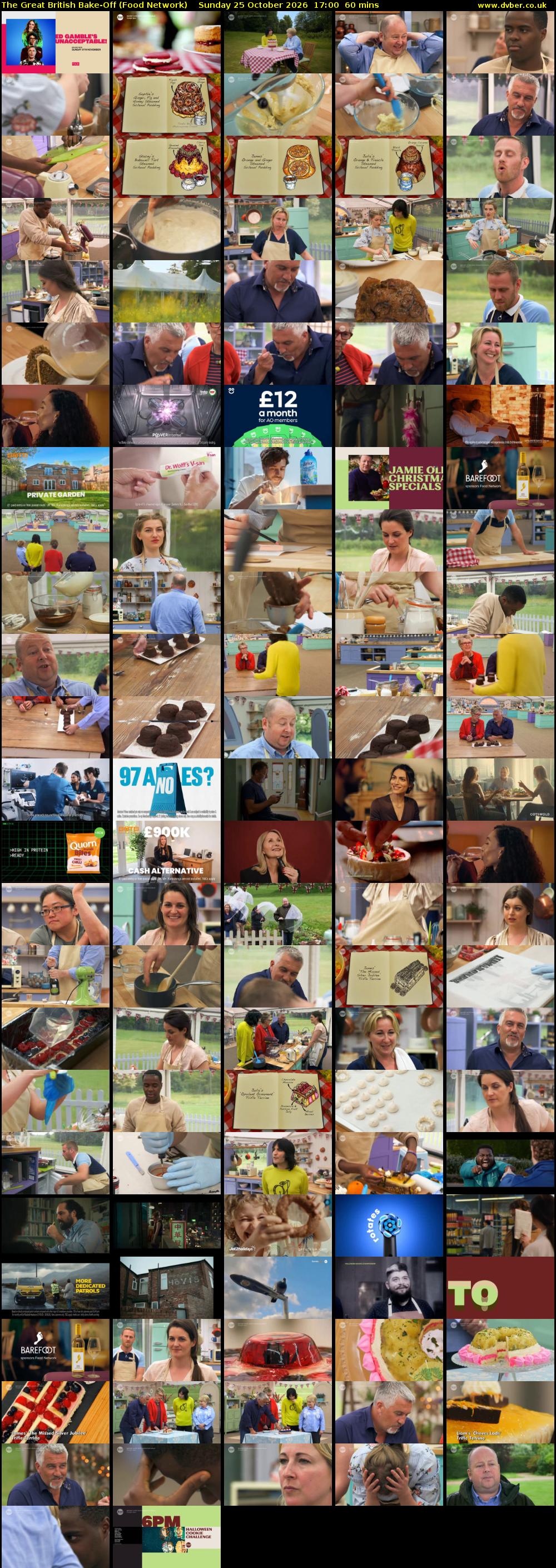 The Great British Bake-Off (Food Network) Sunday 25 October 2026 17:00 - 18:00