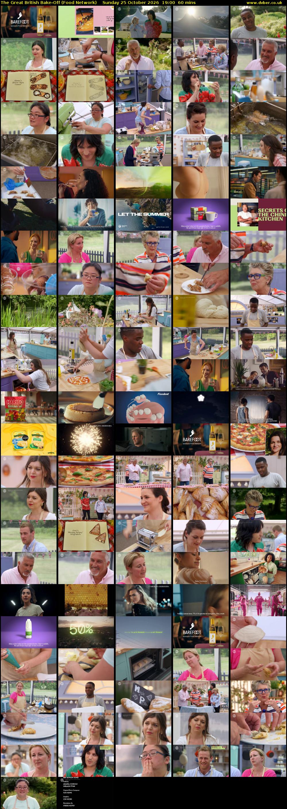 The Great British Bake-Off (Food Network) Sunday 25 October 2026 19:00 - 20:00