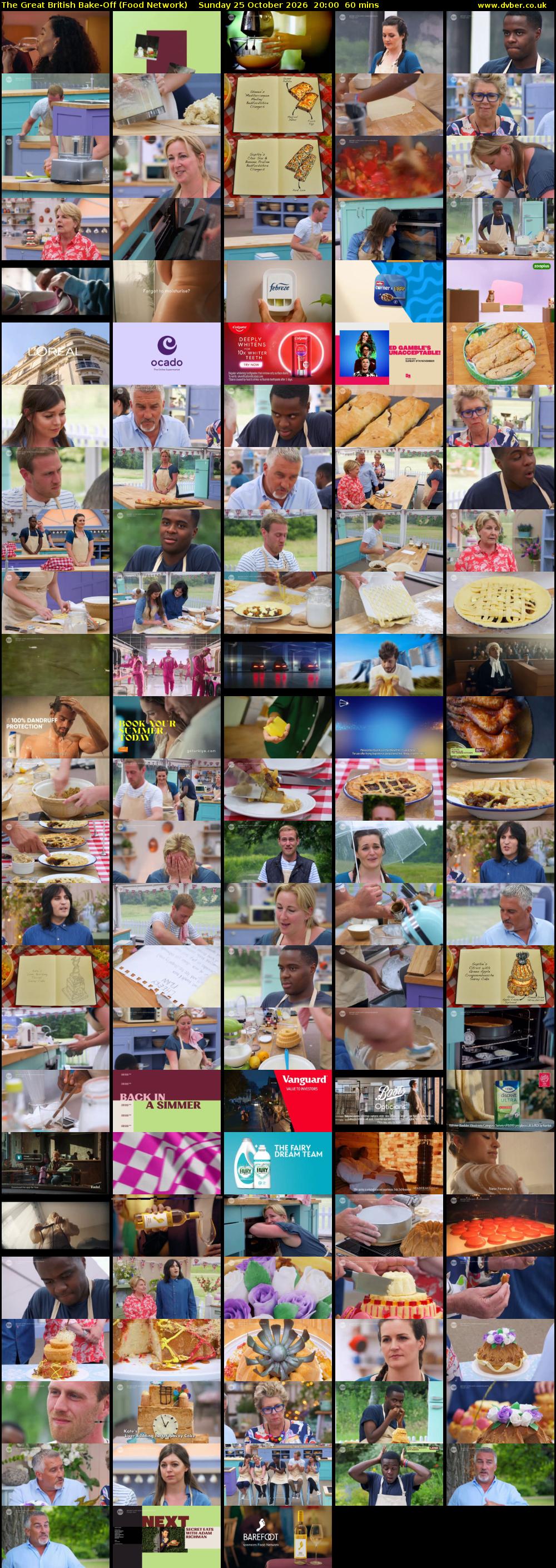 The Great British Bake-Off (Food Network) Sunday 25 October 2026 20:00 - 21:00