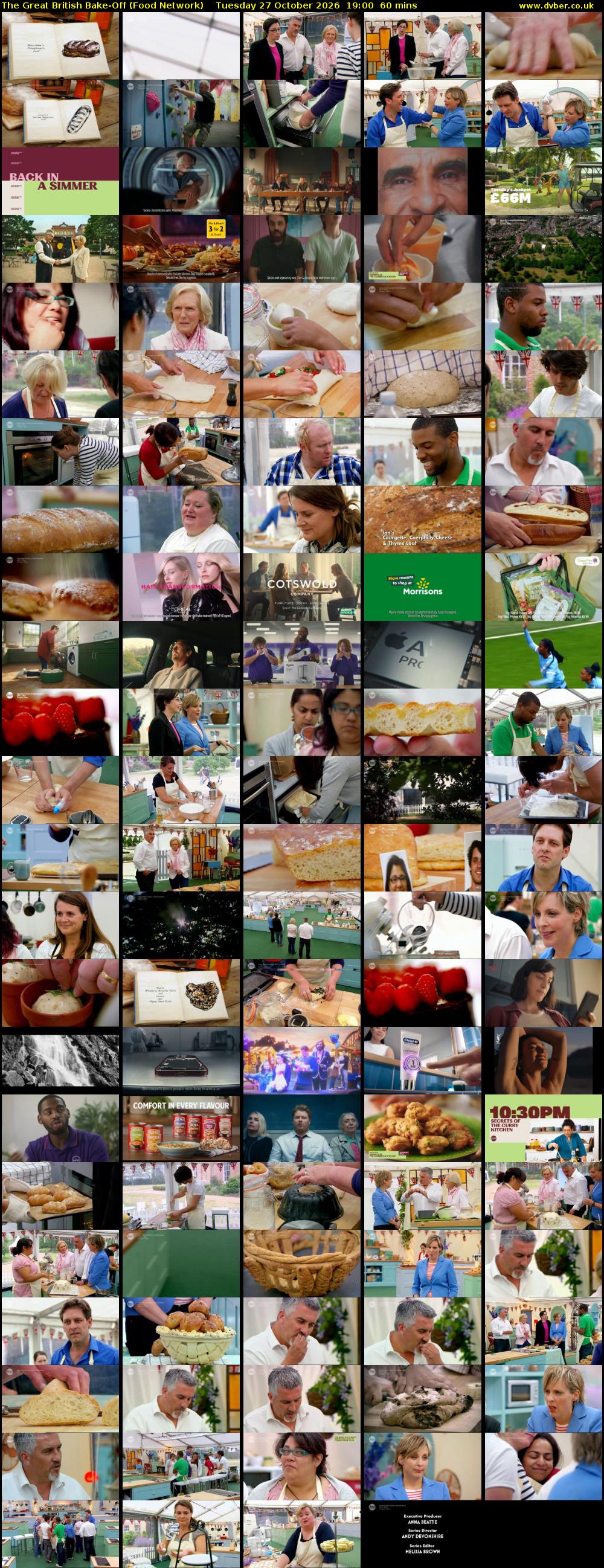 The Great British Bake-Off (Food Network) Tuesday 27 October 2026 19:00 - 20:00