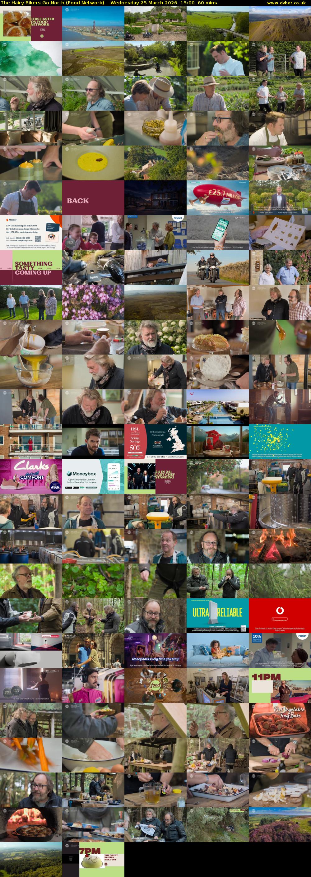 The Hairy Bikers Go North (Food Network) Wednesday 25 March 2026 15:00 - 16:00