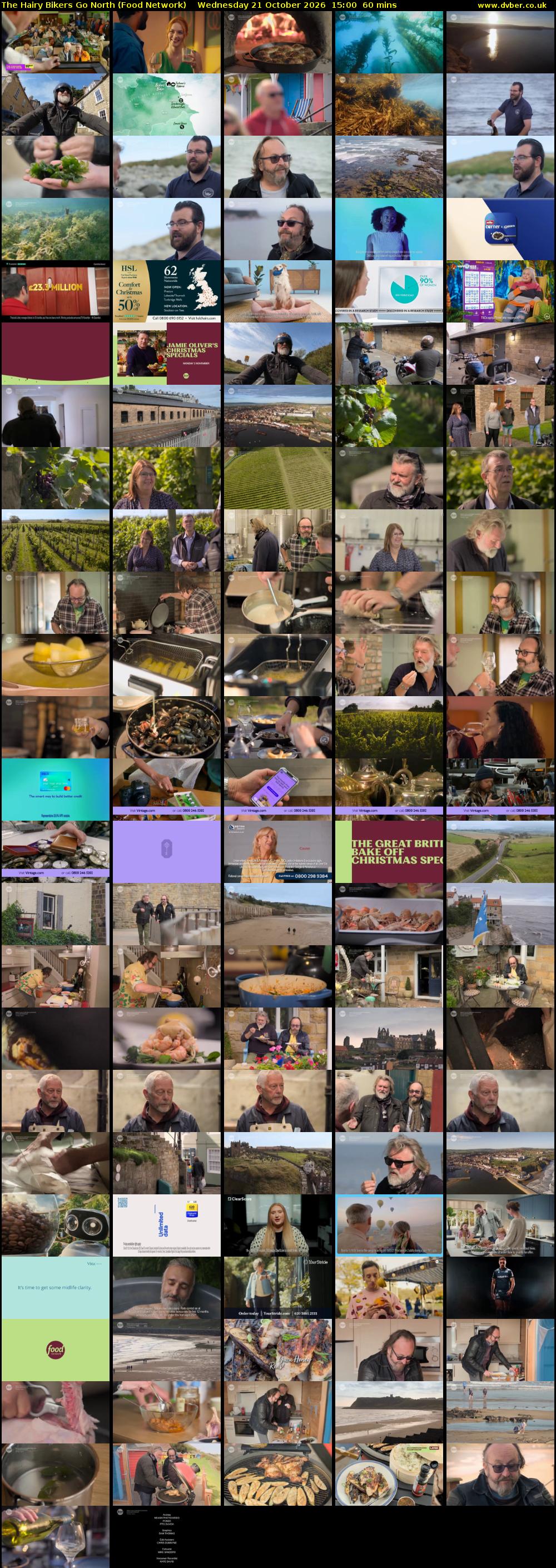 The Hairy Bikers Go North (Food Network) Wednesday 21 October 2026 15:00 - 16:00