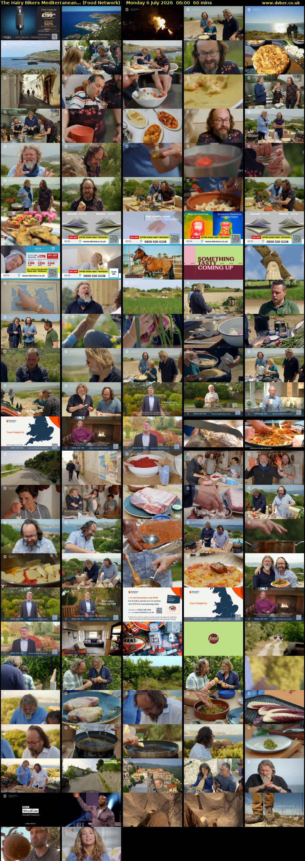 The Hairy Bikers Mediterranean... (Food Network) Monday 6 July 2026 06:00 - 07:00
