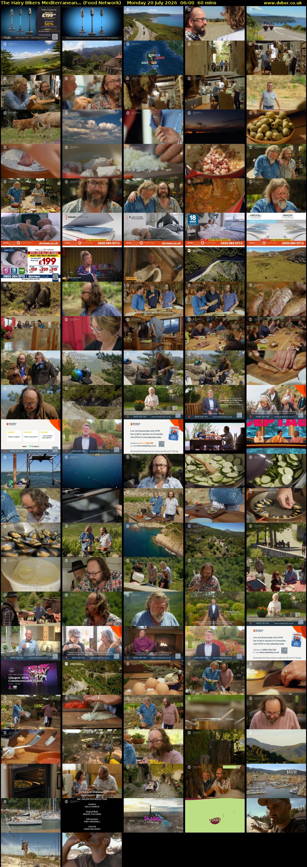 The Hairy Bikers Mediterranean... (Food Network) Monday 20 July 2026 06:00 - 07:00