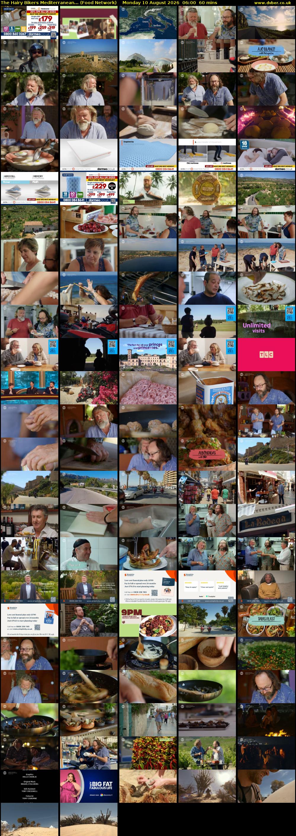 The Hairy Bikers Mediterranean... (Food Network) Monday 10 August 2026 06:00 - 07:00