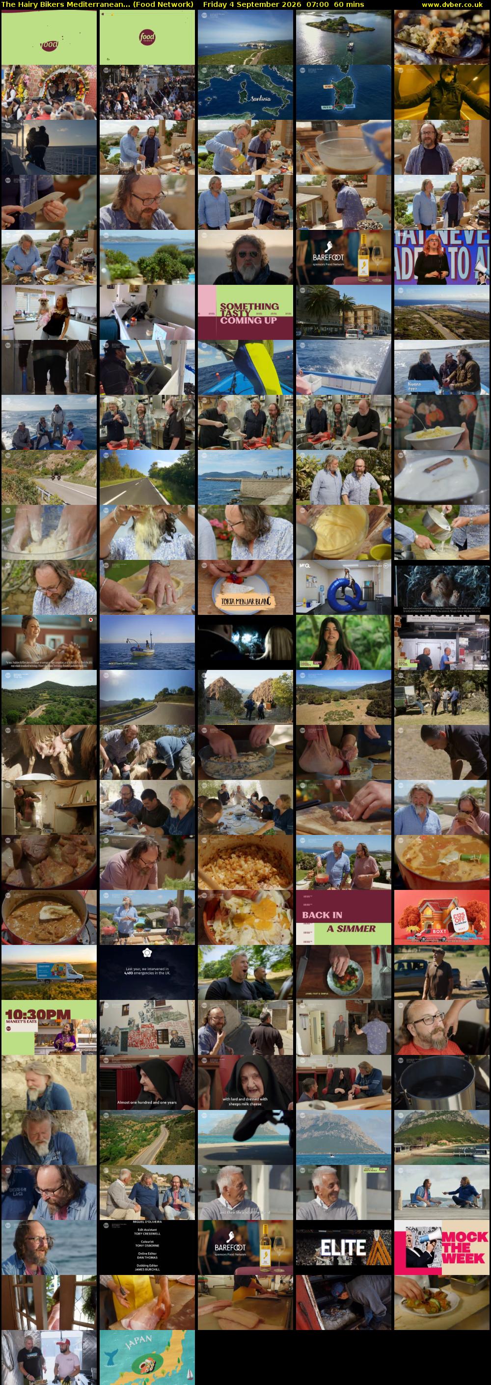 The Hairy Bikers Mediterranean... (Food Network) Friday 4 September 2026 07:00 - 08:00