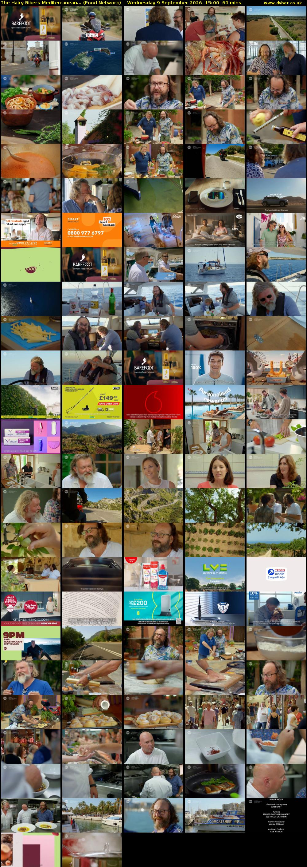 The Hairy Bikers Mediterranean... (Food Network) Wednesday 9 September 2026 15:00 - 16:00