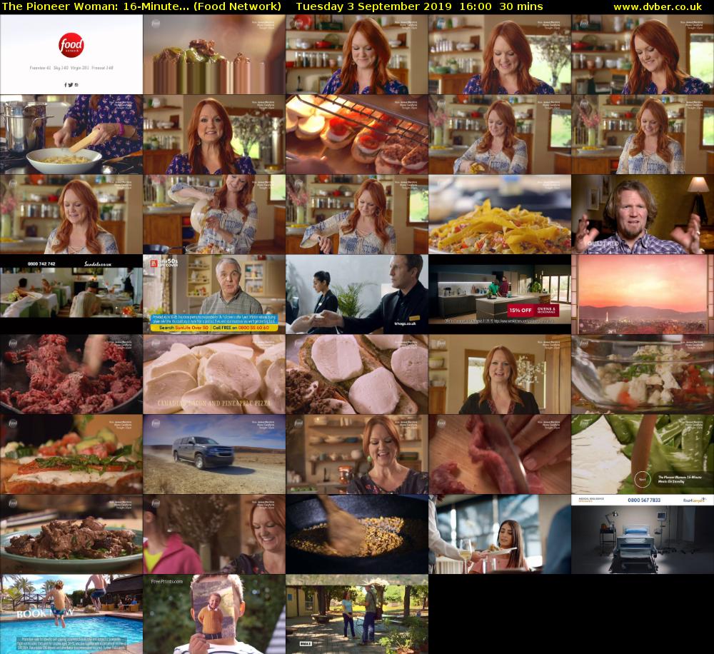 The Pioneer Woman: 16-Minute... (Food Network) Tuesday 3 September 2019 16:00 - 16:30