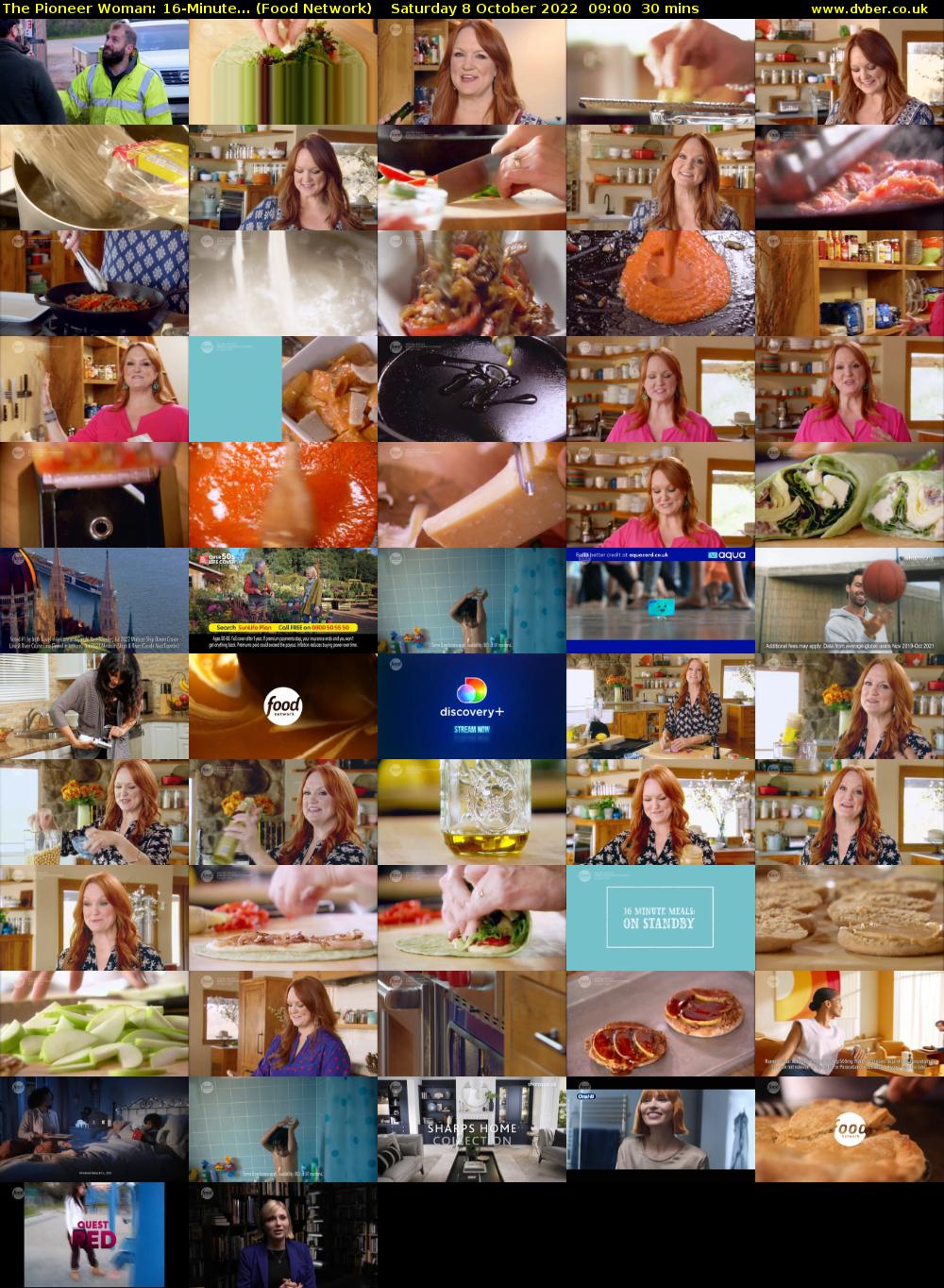 The Pioneer Woman: 16-Minute... (Food Network) Saturday 8 October 2022 09:00 - 09:30