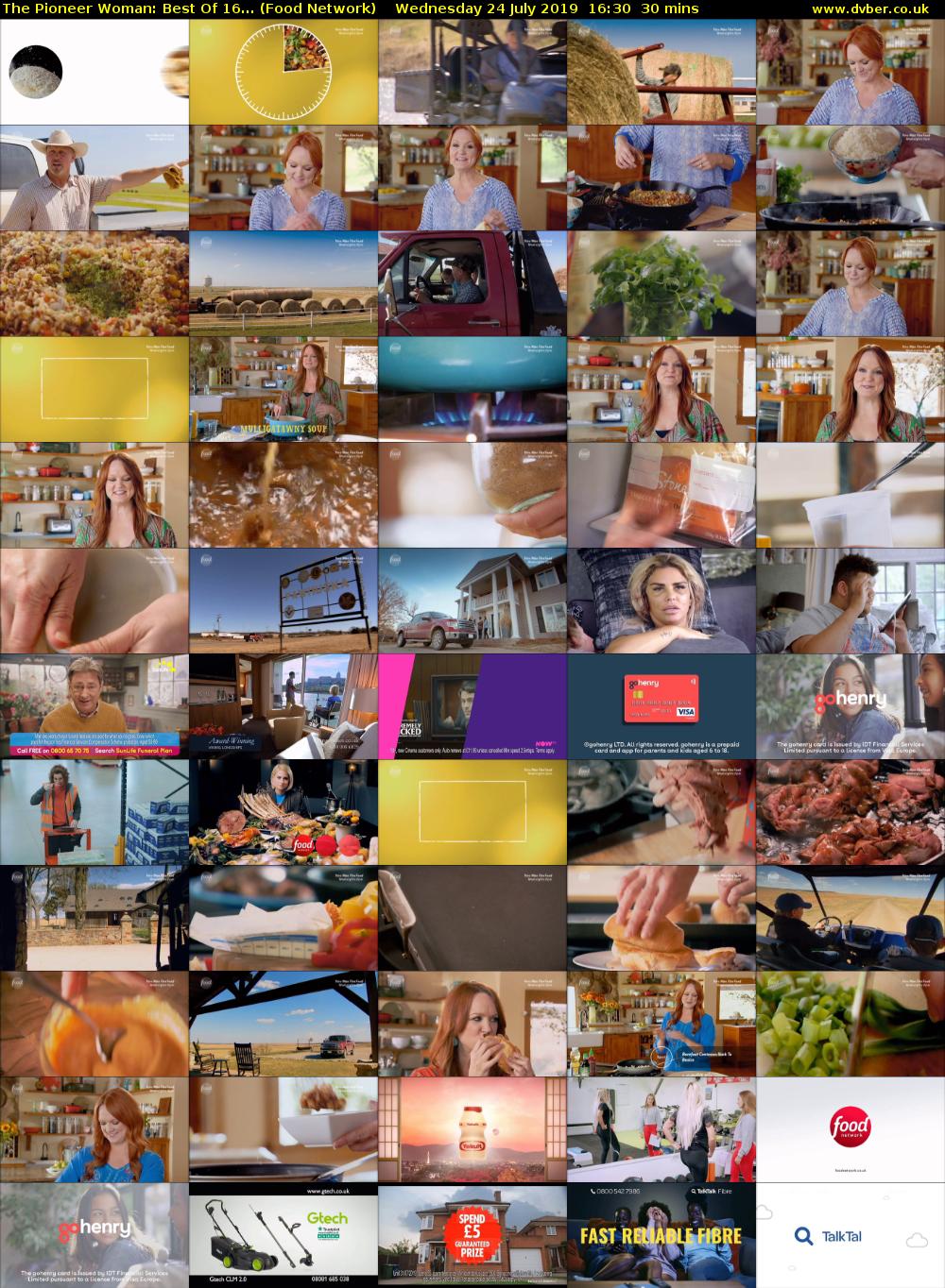 The Pioneer Woman: Best Of 16... (Food Network) Wednesday 24 July 2019 16:30 - 17:00