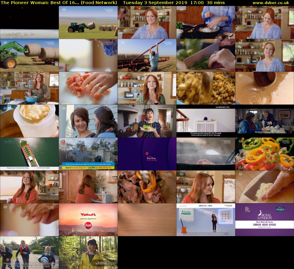 The Pioneer Woman: Best Of 16... (Food Network) Tuesday 3 September 2019 17:00 - 17:30