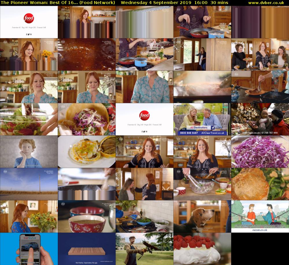 The Pioneer Woman: Best Of 16... (Food Network) Wednesday 4 September 2019 16:00 - 16:30