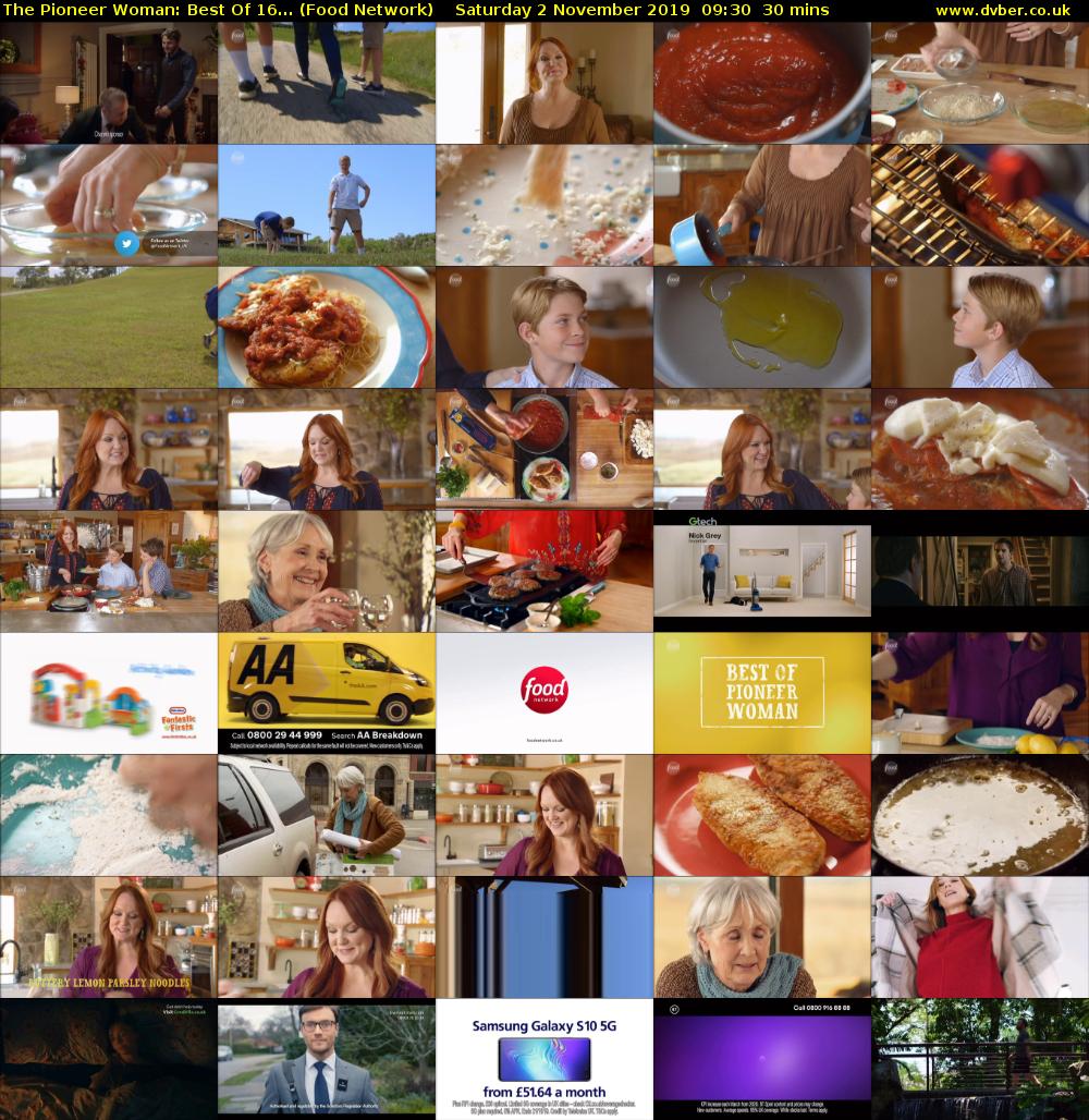 The Pioneer Woman: Best Of 16... (Food Network) Saturday 2 November 2019 09:30 - 10:00