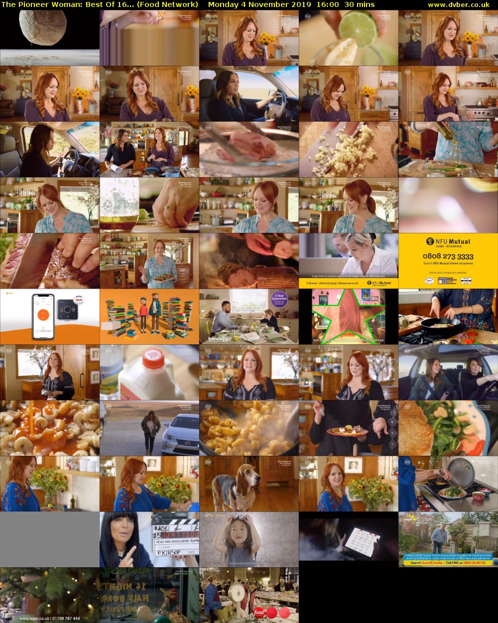 The Pioneer Woman: Best Of 16... (Food Network) Monday 4 November 2019 16:00 - 16:30