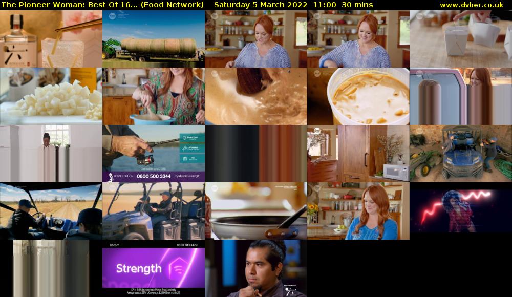 The Pioneer Woman: Best Of 16... (Food Network) Saturday 5 March 2022 11:00 - 11:30