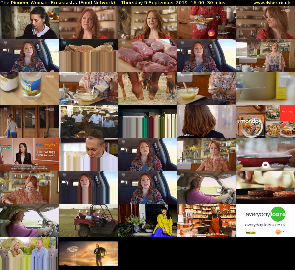 The Pioneer Woman: Breakfast... (Food Network) Thursday 5 September 2019 16:00 - 16:30