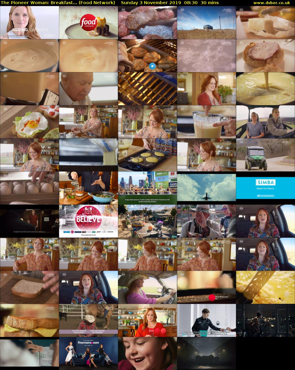 The Pioneer Woman: Breakfast... (Food Network) Sunday 3 November 2019 08:30 - 09:00