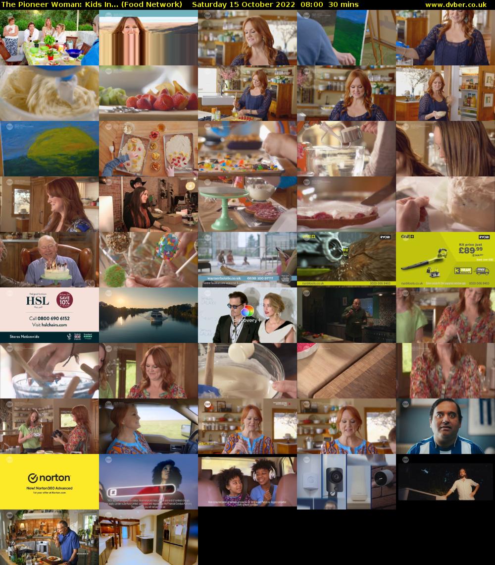 The Pioneer Woman: Kids In... (Food Network) Saturday 15 October 2022 08:00 - 08:30