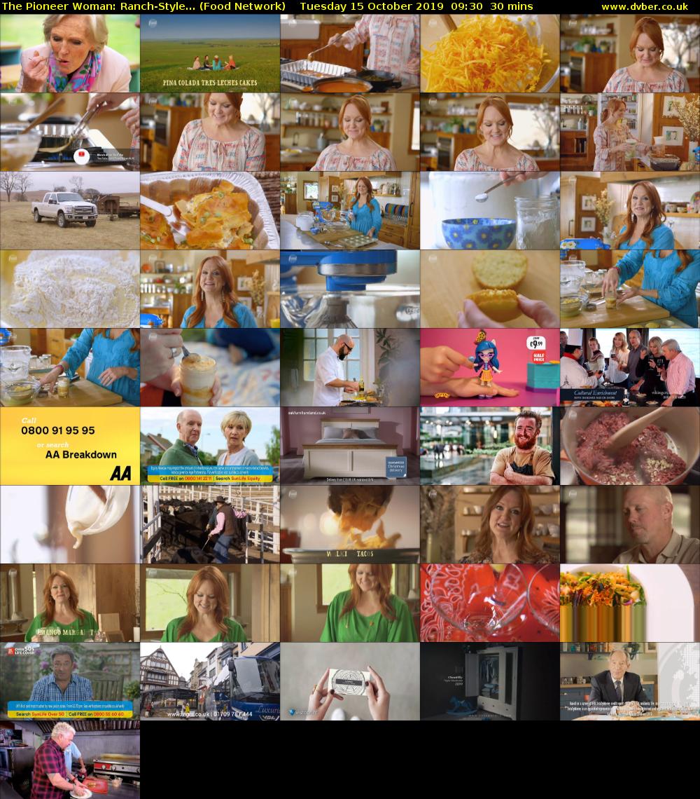 The Pioneer Woman: Ranch-Style... (Food Network) Tuesday 15 October 2019 09:30 - 10:00