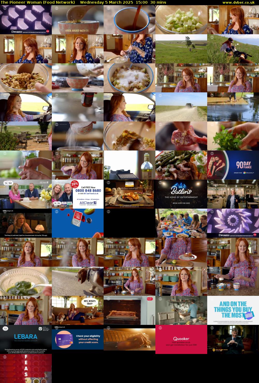 The Pioneer Woman (Food Network) Wednesday 5 March 2025 15:00 - 15:30