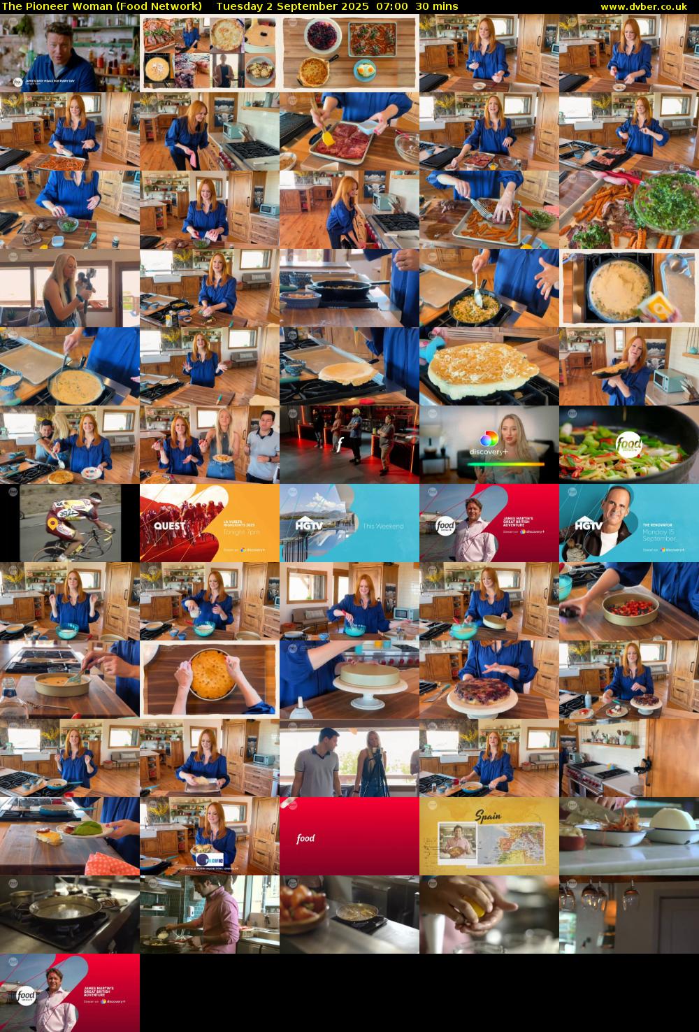 The Pioneer Woman (Food Network) Tuesday 2 September 2025 07:00 - 07:30