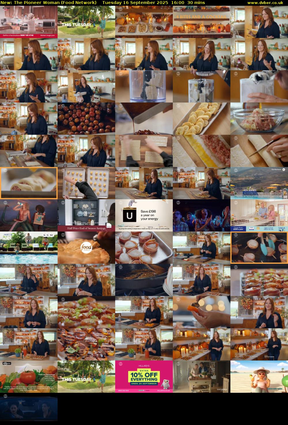 The Pioneer Woman (Food Network) Tuesday 16 September 2025 16:00 - 16:30