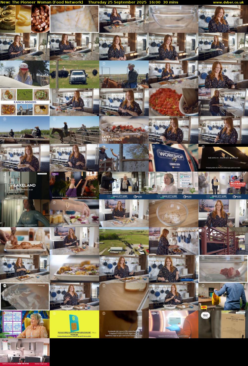 The Pioneer Woman (Food Network) Thursday 25 September 2025 16:00 - 16:30