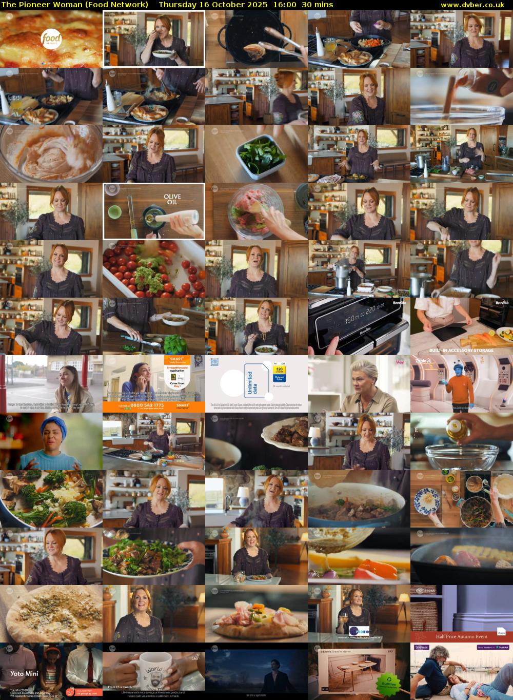 The Pioneer Woman (Food Network) Thursday 16 October 2025 16:00 - 16:30