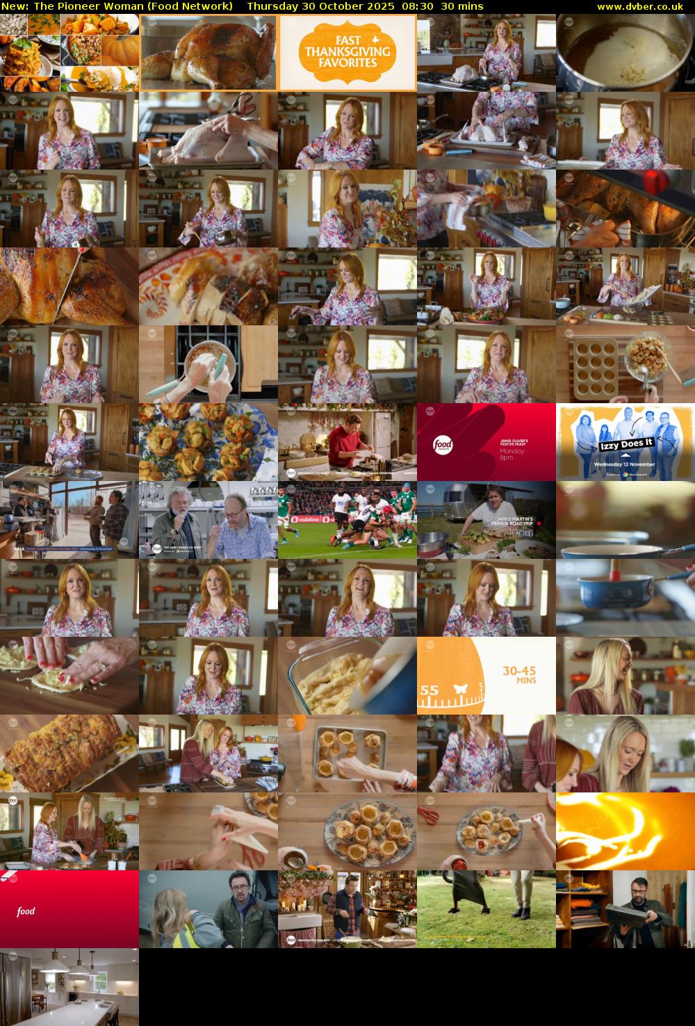 The Pioneer Woman (Food Network) Thursday 30 October 2025 08:30 - 09:00