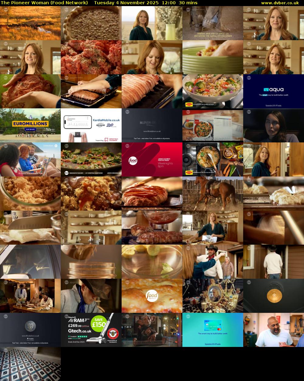 The Pioneer Woman (Food Network) Tuesday 4 November 2025 12:00 - 12:30