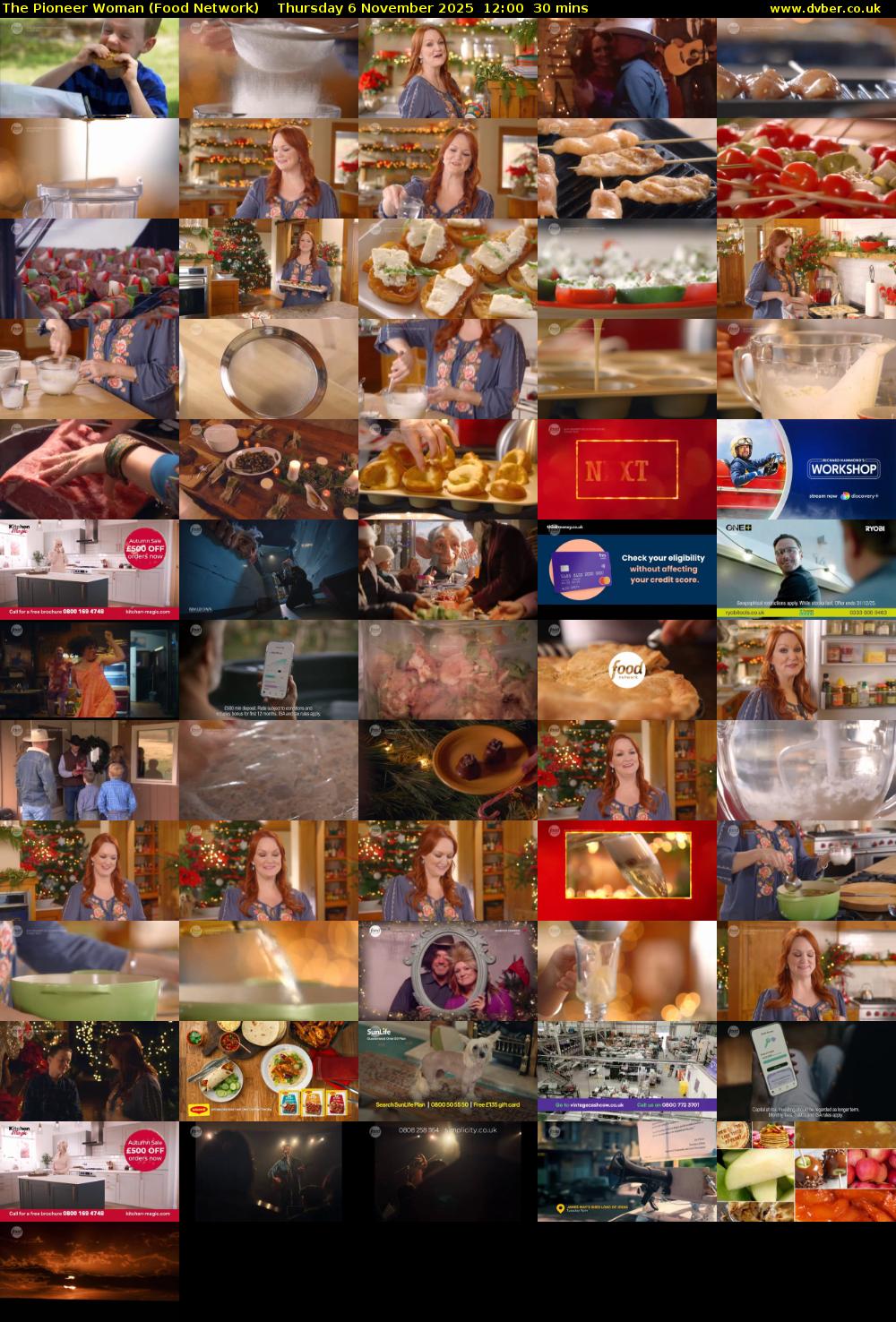 The Pioneer Woman (Food Network) Thursday 6 November 2025 12:00 - 12:30