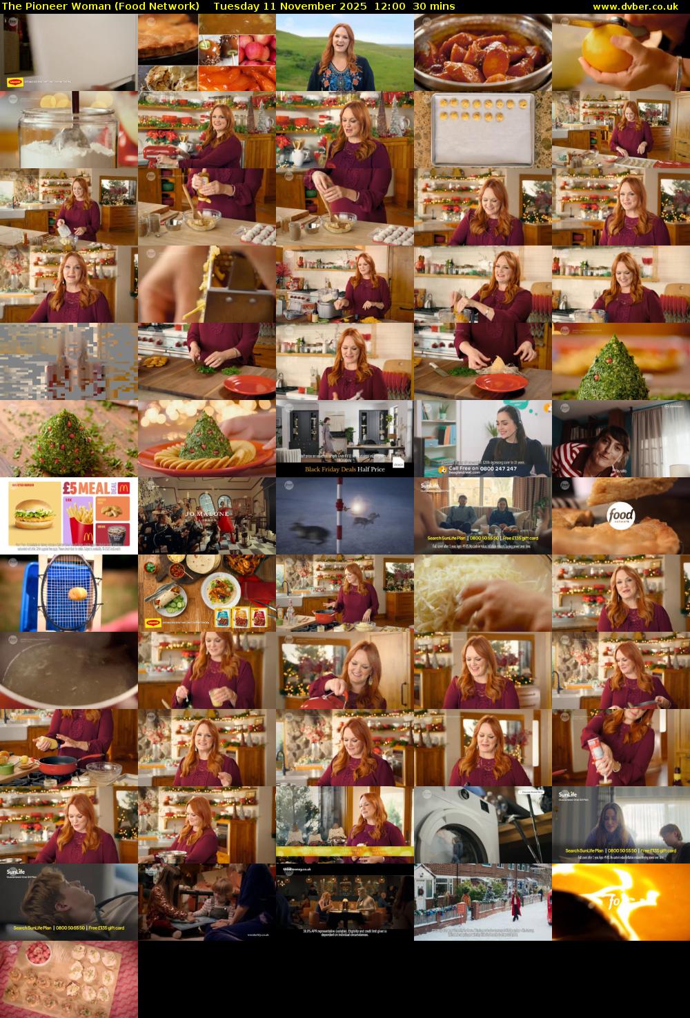 The Pioneer Woman (Food Network) Tuesday 11 November 2025 12:00 - 12:30
