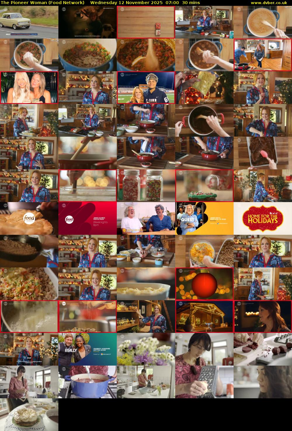 The Pioneer Woman (Food Network) Wednesday 12 November 2025 07:00 - 07:30